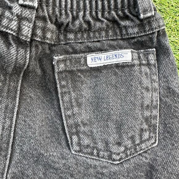 Vintage New Legends Toddler Kids Size 3 Black Denim Jeans 100% Cotton Faded - Picture 6 of 8